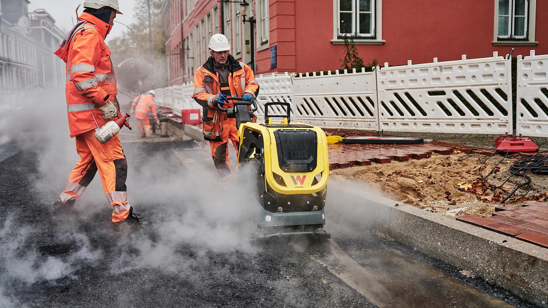 vibratory plate in action