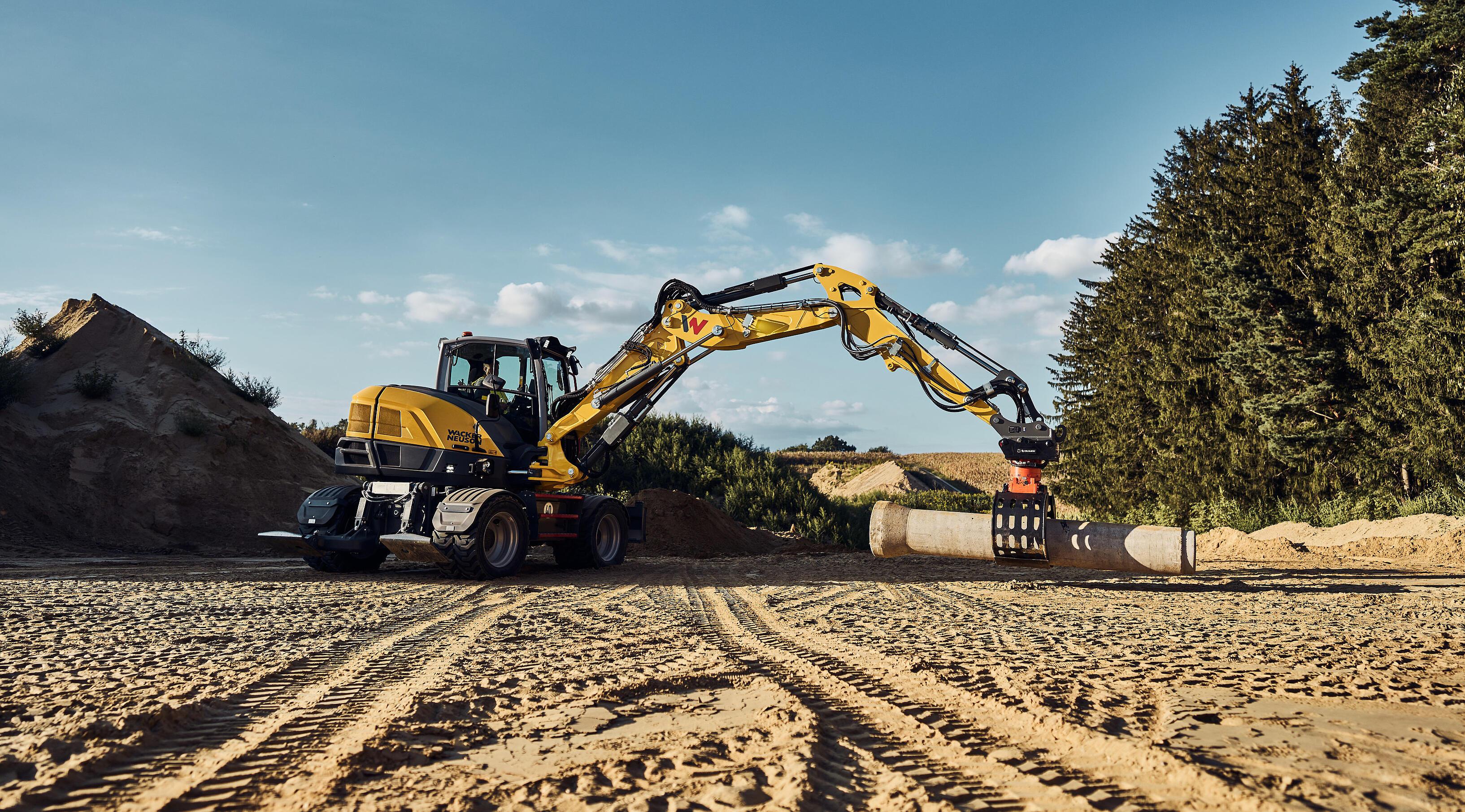 excavator in action