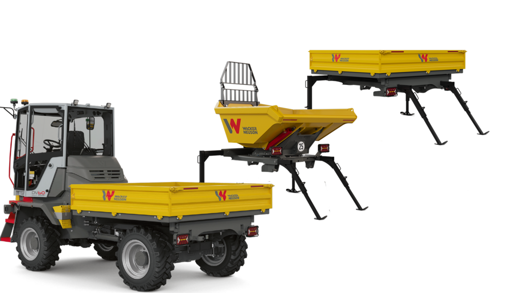 Dumper DV60 with two changing skips